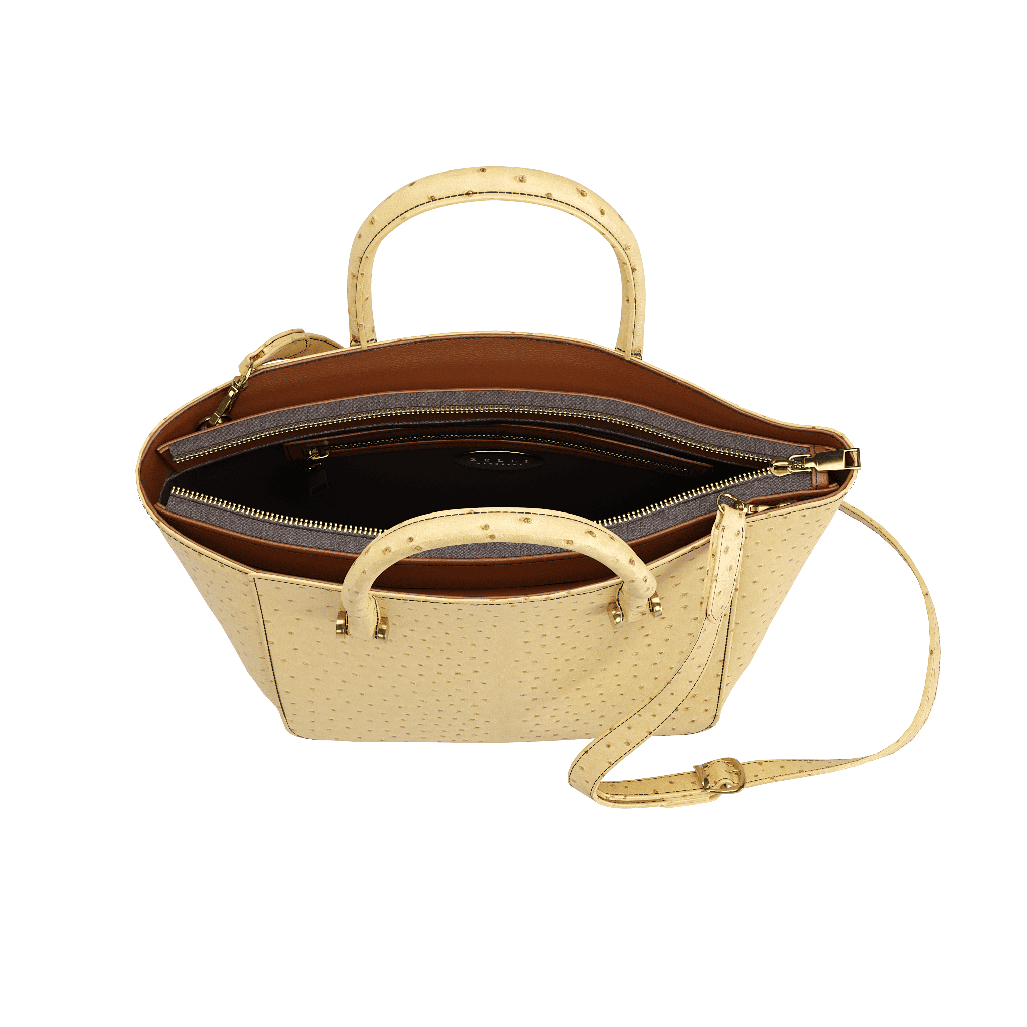 Antique Saddle Full Quill Ostrich Tote - Zelli Handbags