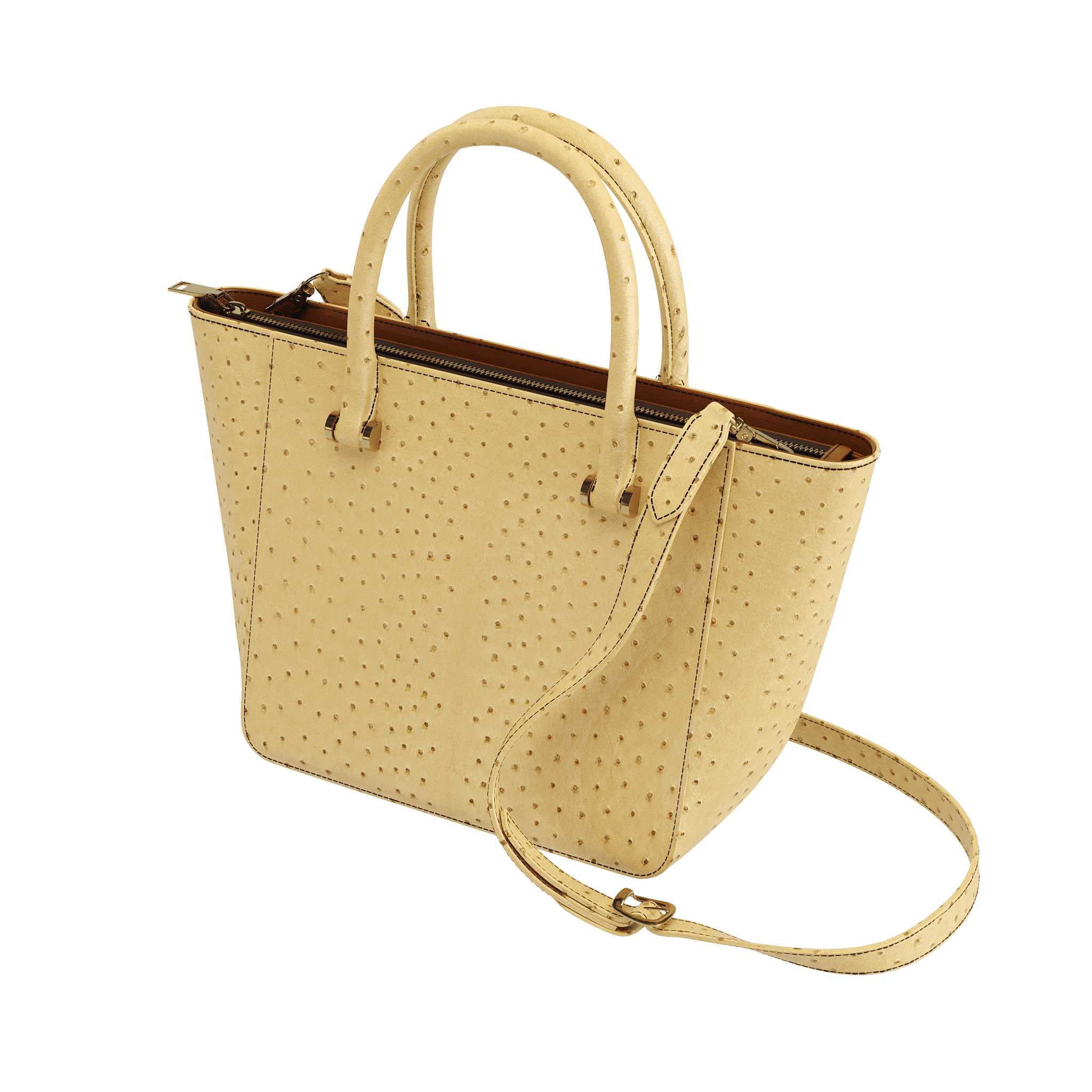 Antique Saddle Full Quill Ostrich Tote - Zelli Handbags