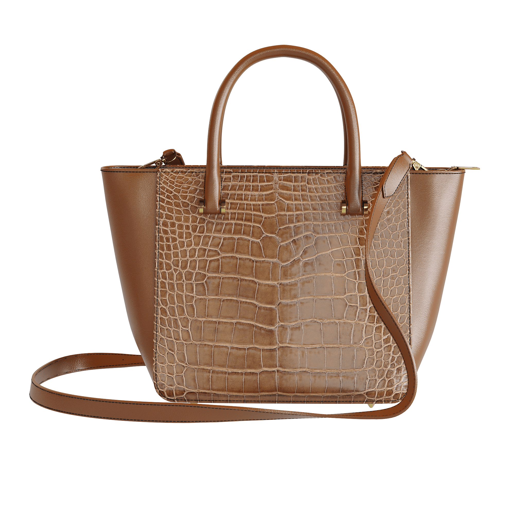 Authentic Alligator Tote With Rich Chocolate Accents - Zelli Handbags
