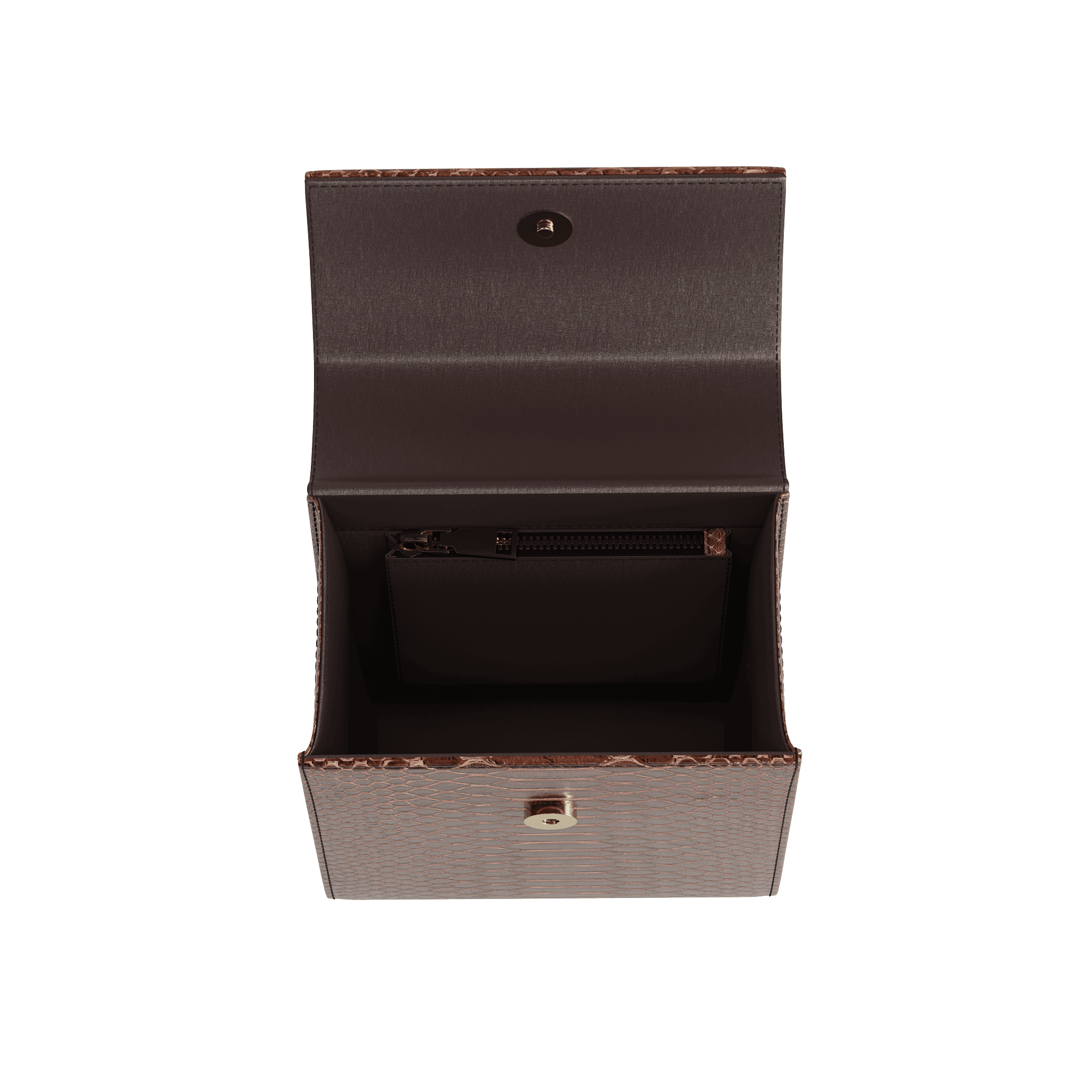 Brown Python Box Bag - Zelli Handbags