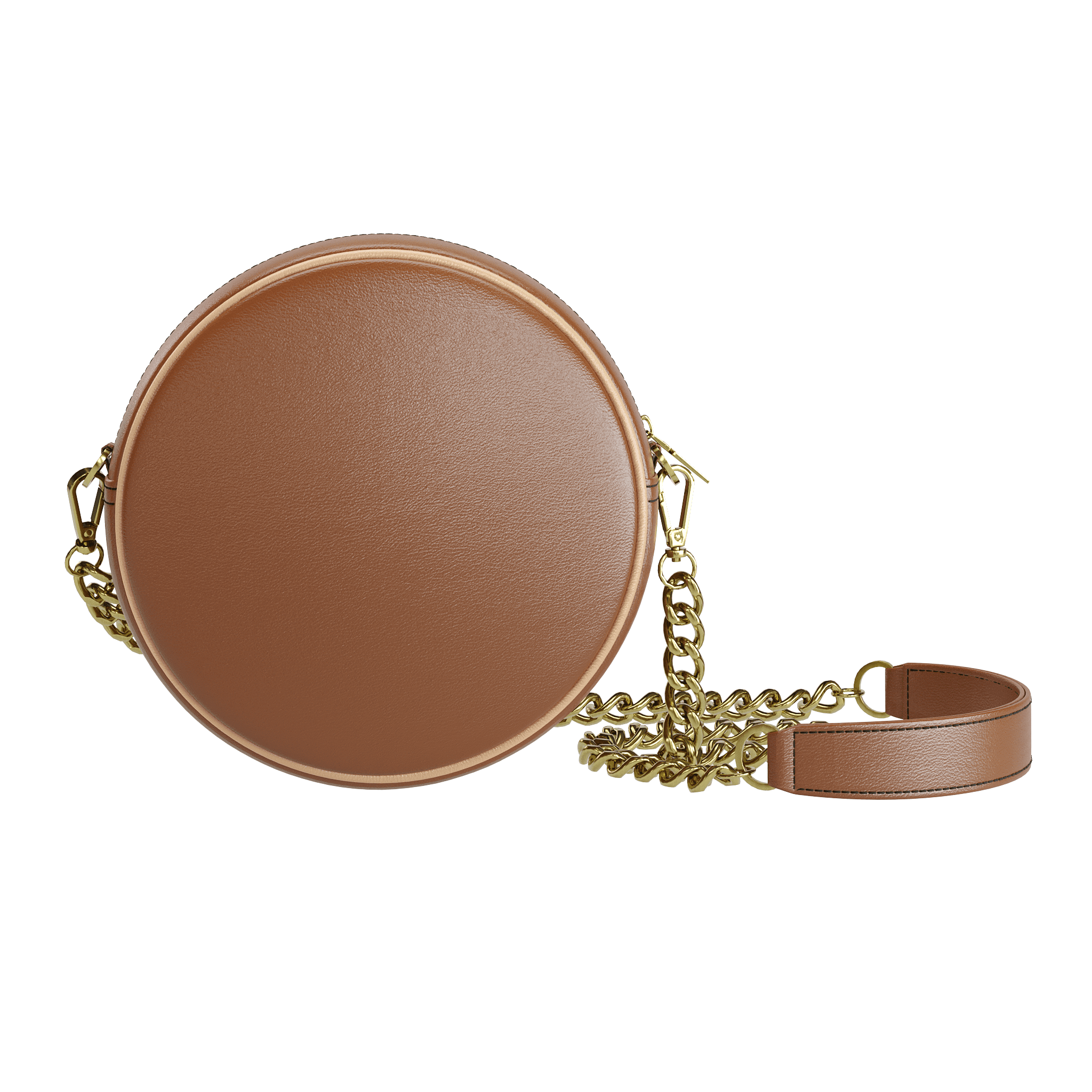 Brown Vegetable Tanned Brown Handbag With Patina Piping - Zelli Handbags