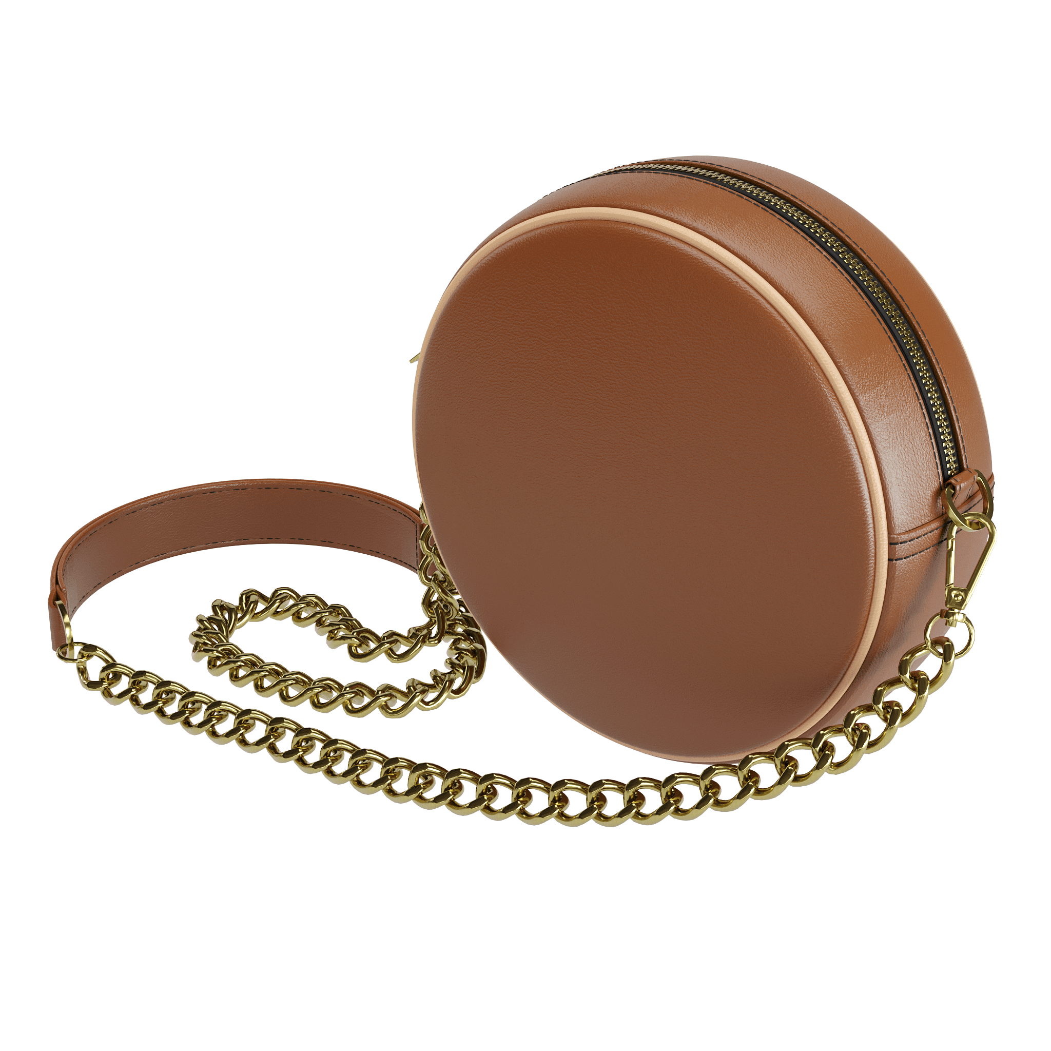 Brown Vegetable Tanned Brown Handbag With Patina Piping - Zelli Handbags