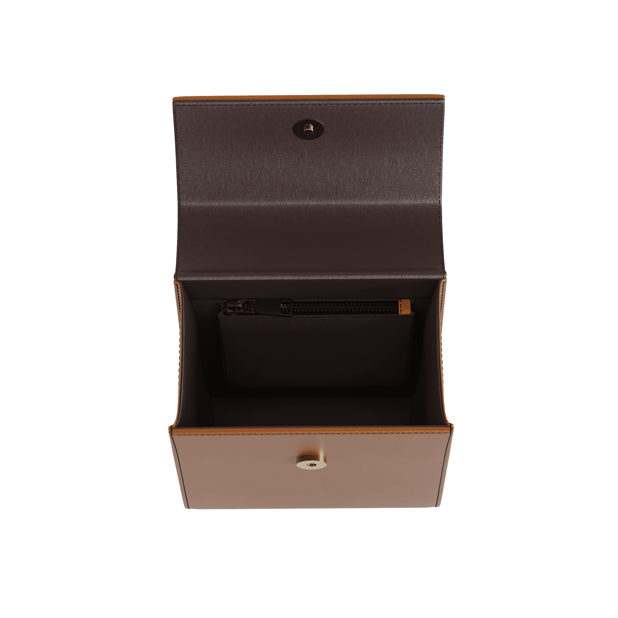 Classic Brown Veggie Tanned Box Bag - Zelli Handbags