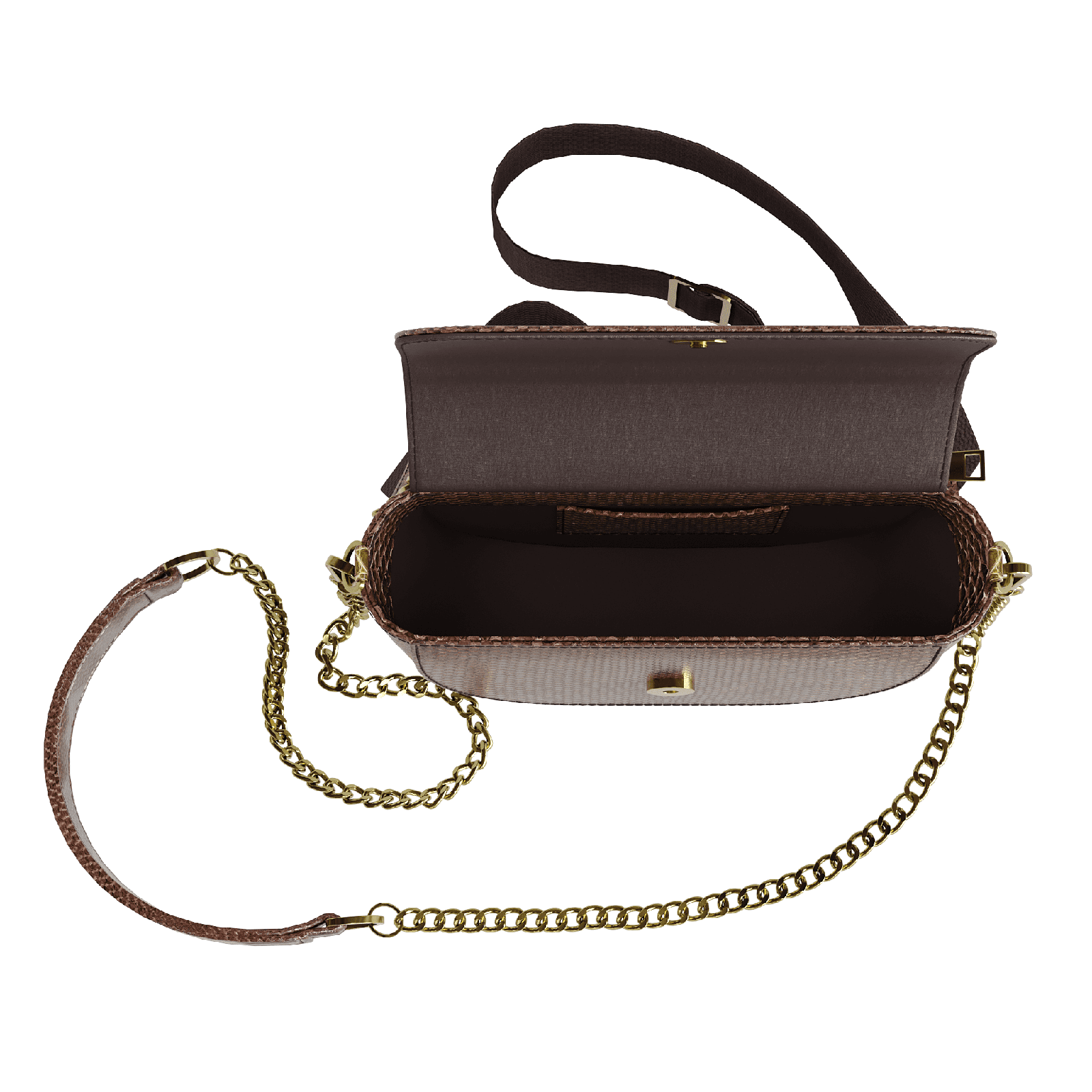 Fine Scale Brown Python Hip Bag - Zelli Handbags