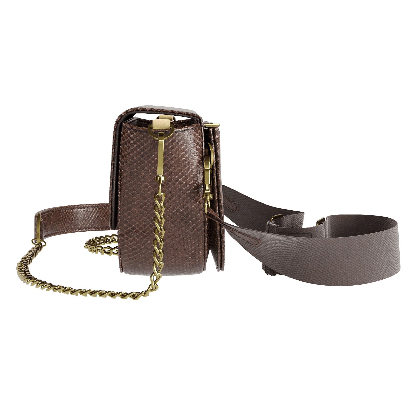 Fine Scale Brown Python Hip Bag - Zelli Handbags