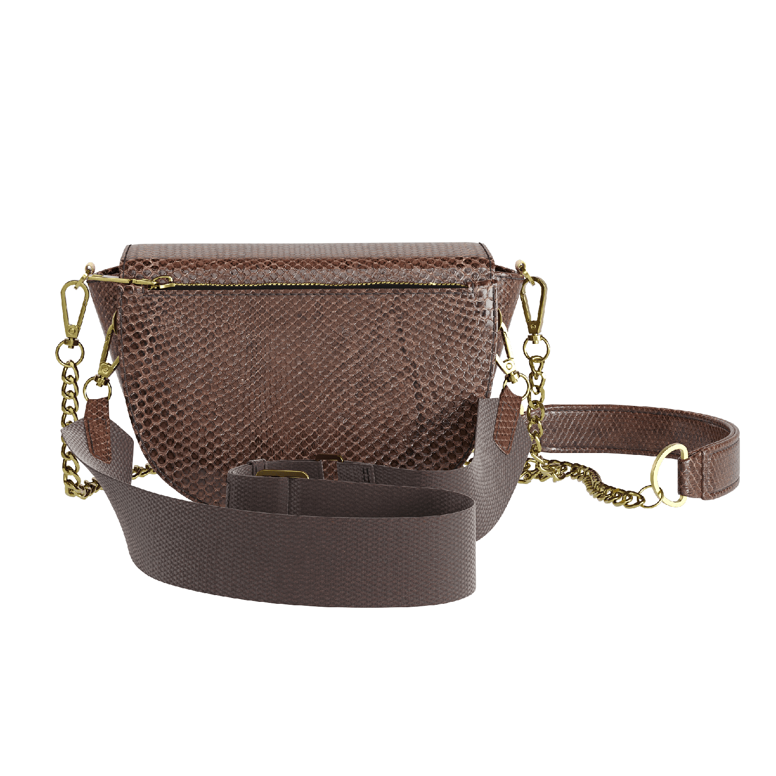 Fine Scale Brown Python Hip Bag - Zelli Handbags