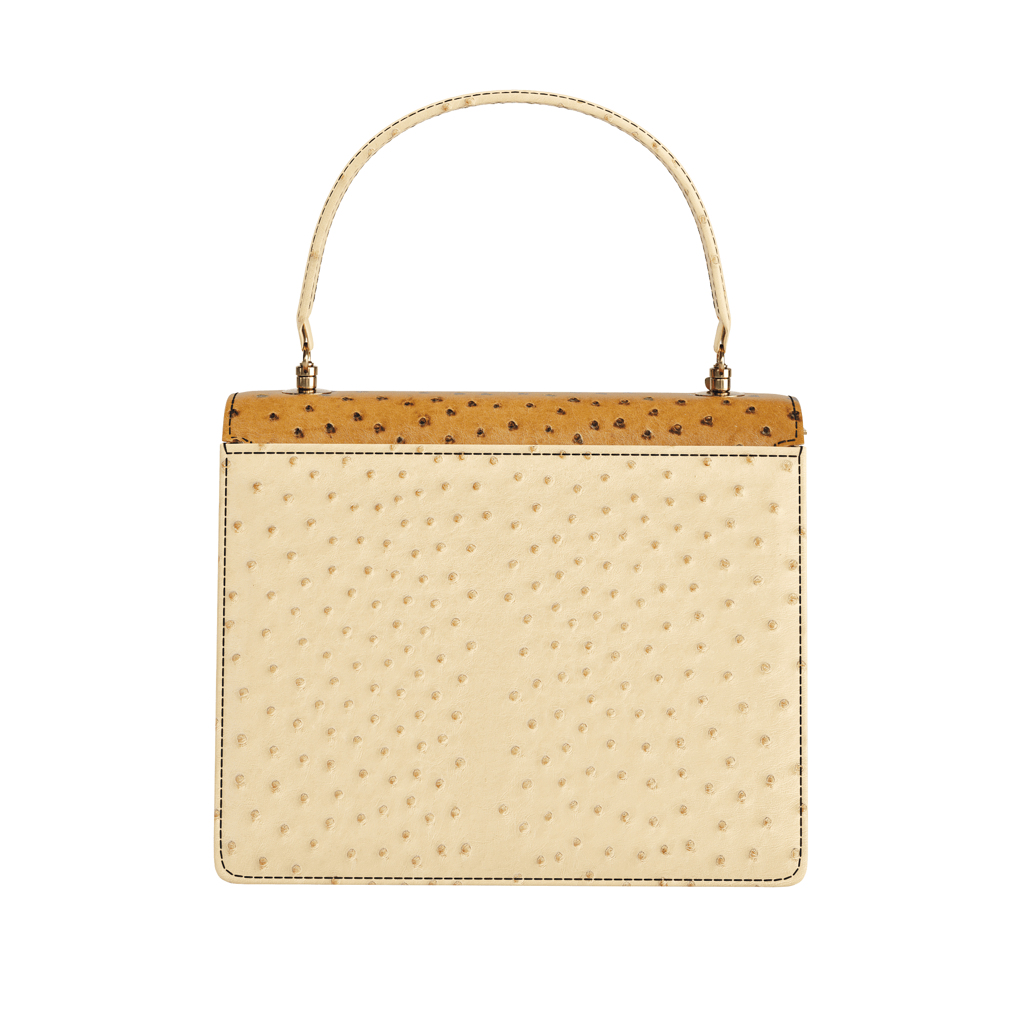 Luxury Two Tone Ostrich Handbag With Modern Style - Zelli Handbags