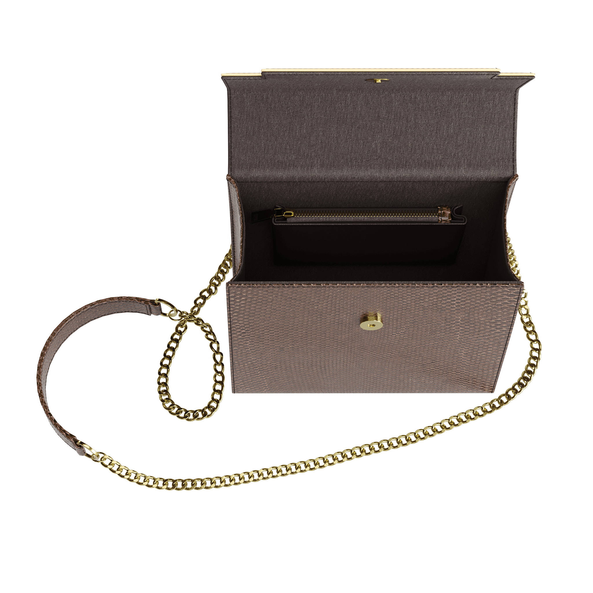 Natural Vachetta Luxury Handbag With Fine Brown Python Body - Zelli Handbags