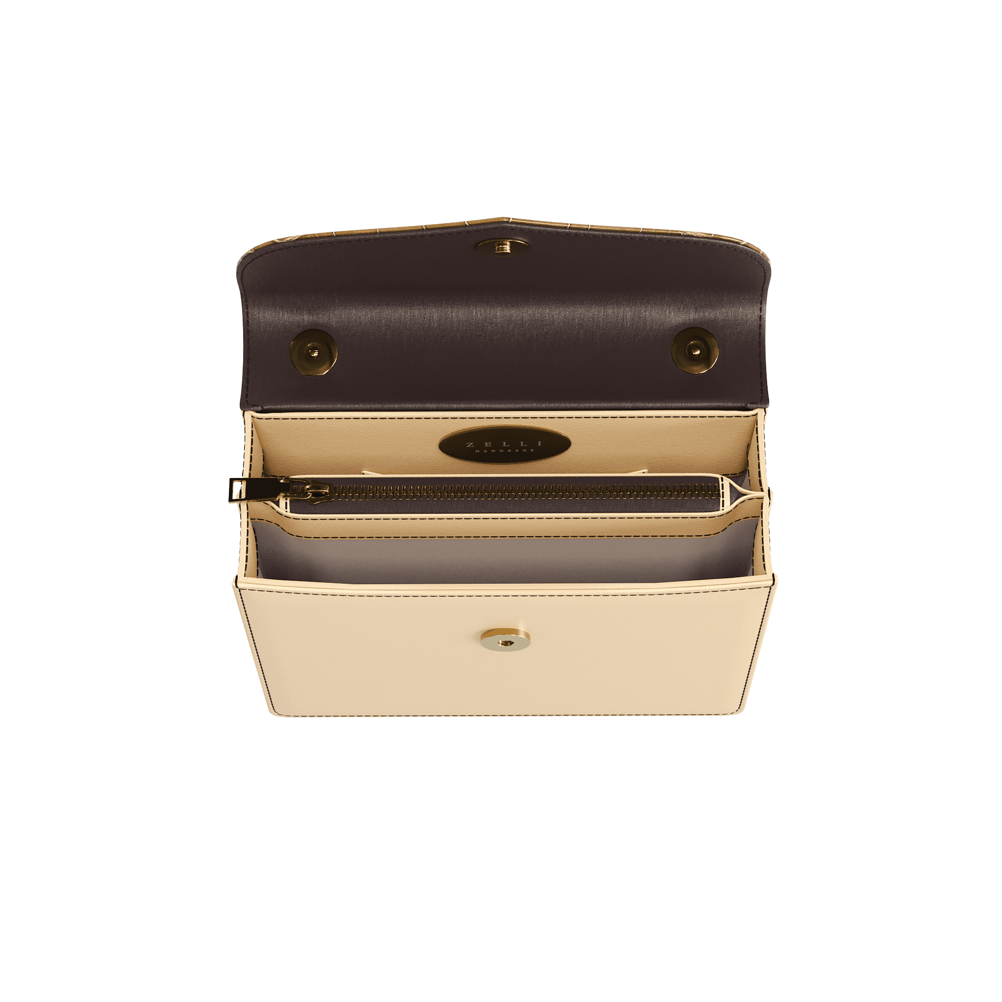 Natural Vegetable Tanned Handbag With Authentic Alligator Flap - Zelli Handbags