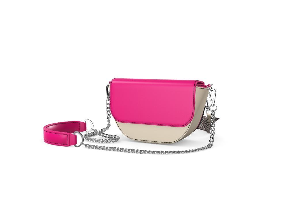 Playful Pink & Cream Vachetta Hip Bag - Zelli Handbags