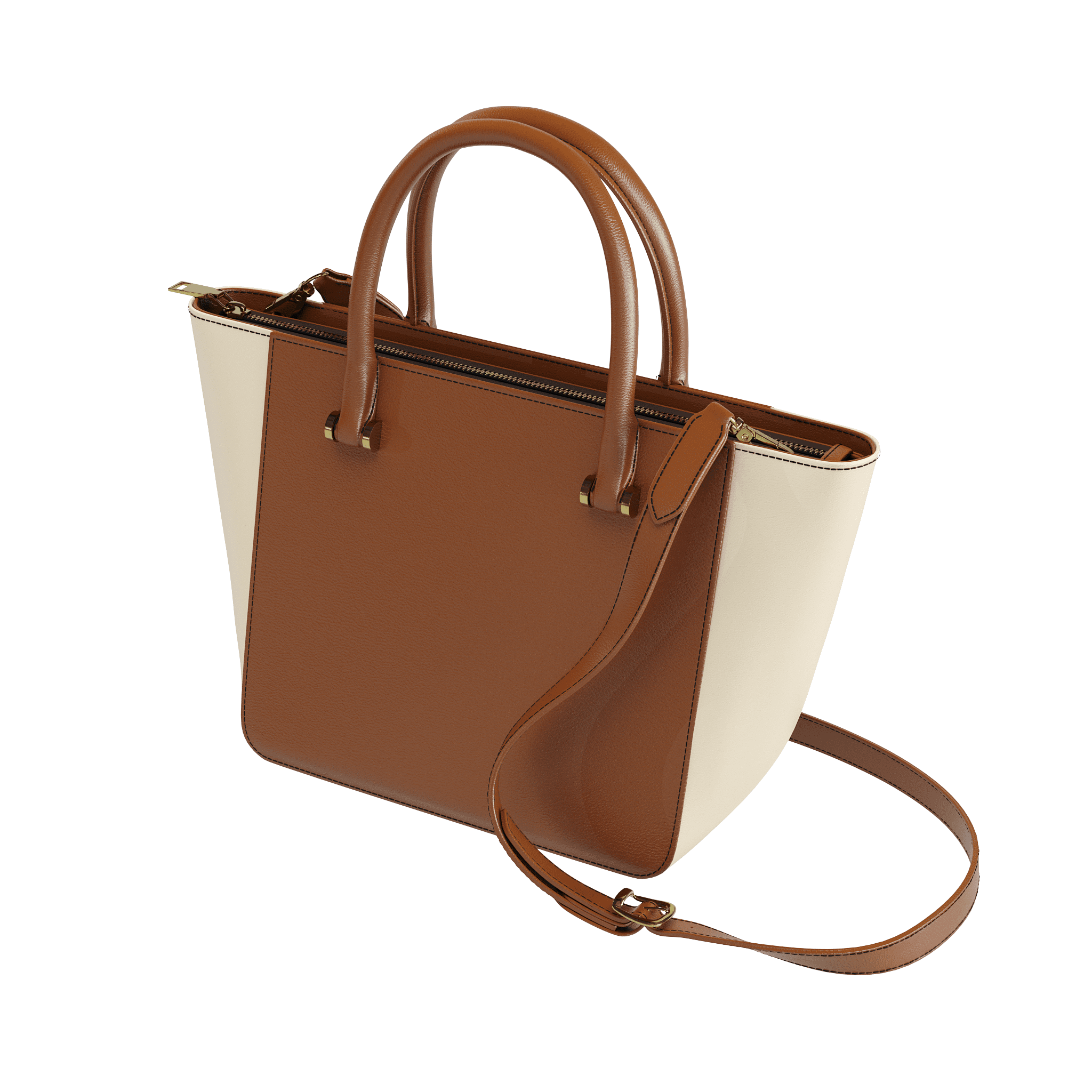 Rich Contrast Two Tone Vegetable Tanned Tote - Zelli Handbags