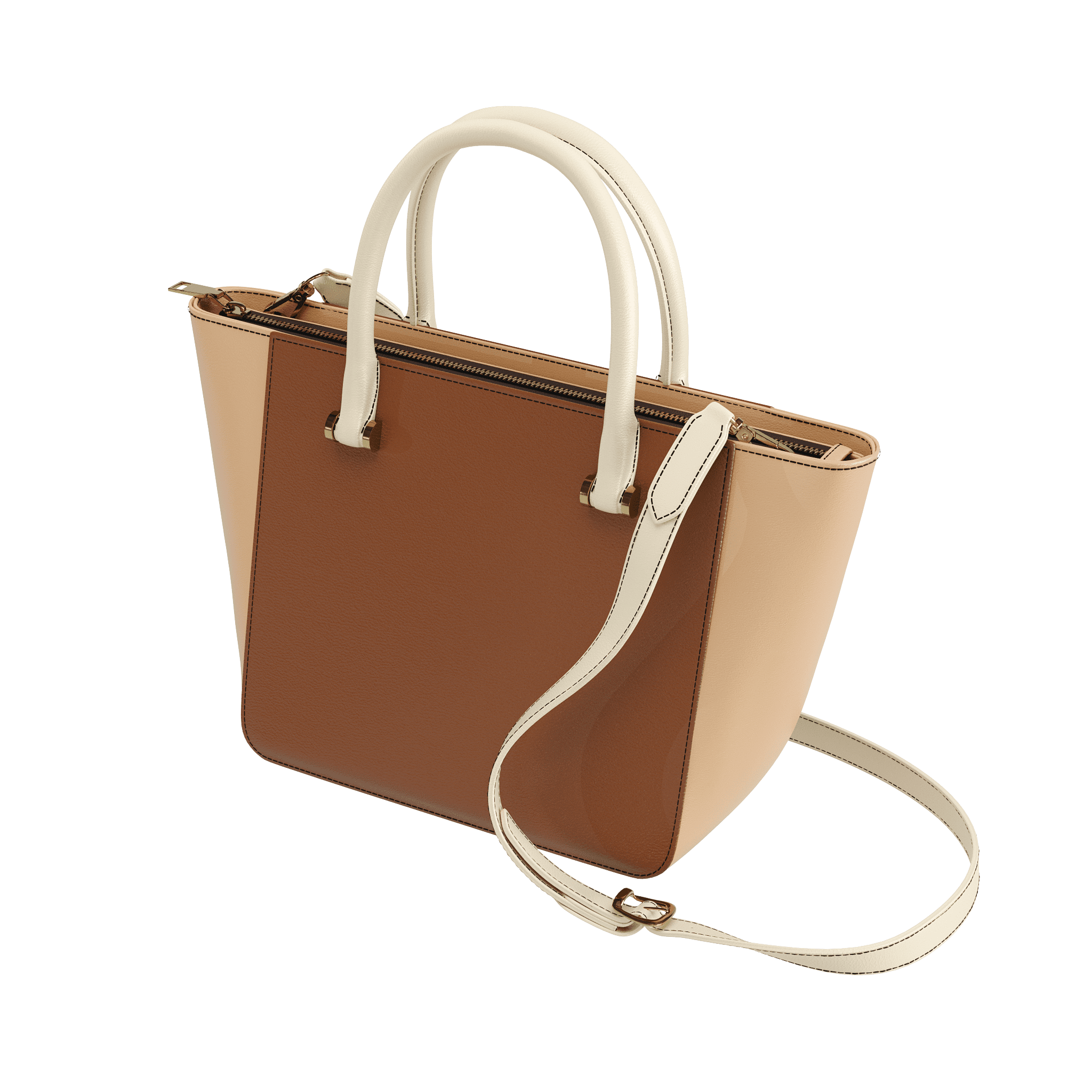 Three Tone Vegetable Tanned Tote - Zelli Handbags