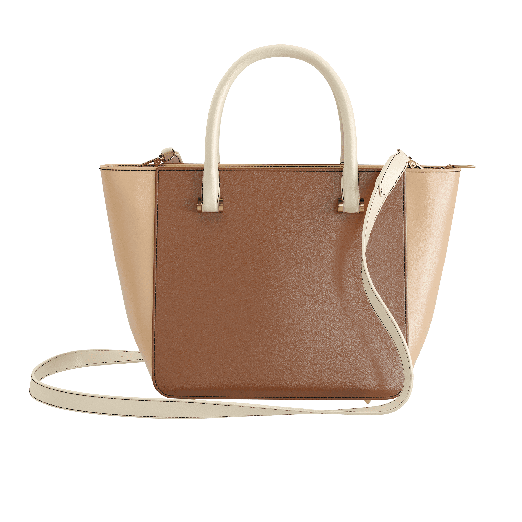 Three Tone Vegetable Tanned Tote - Zelli Handbags