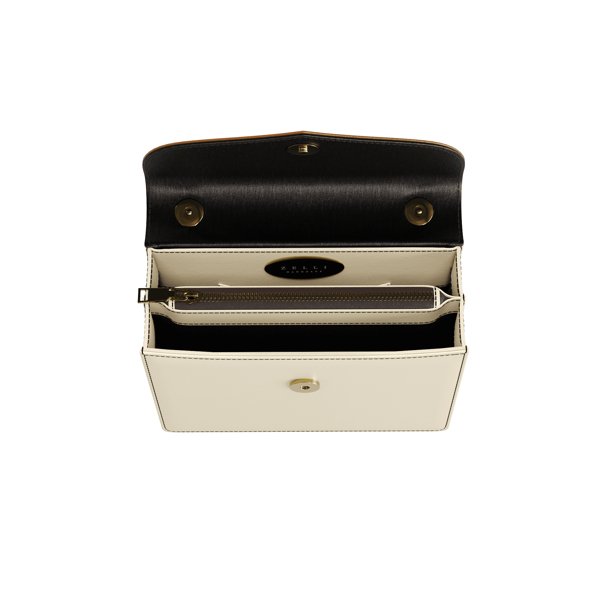 Two Tone Cream & Dark Brown Handbag - Zelli Handbags