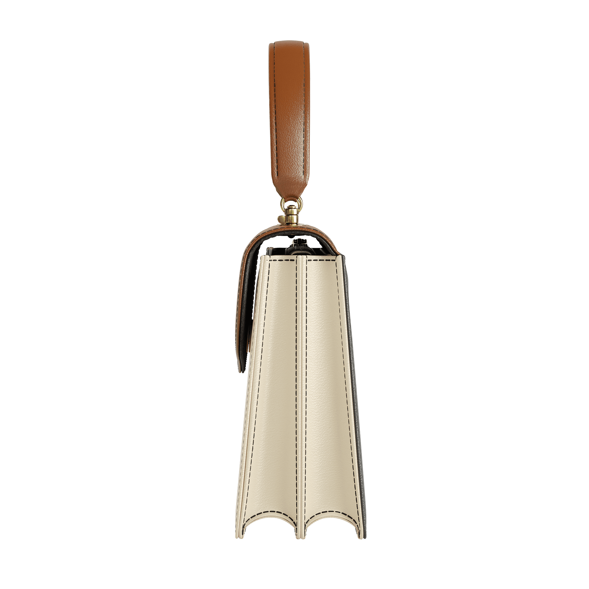 Two Tone Cream & Dark Brown Handbag - Zelli Handbags