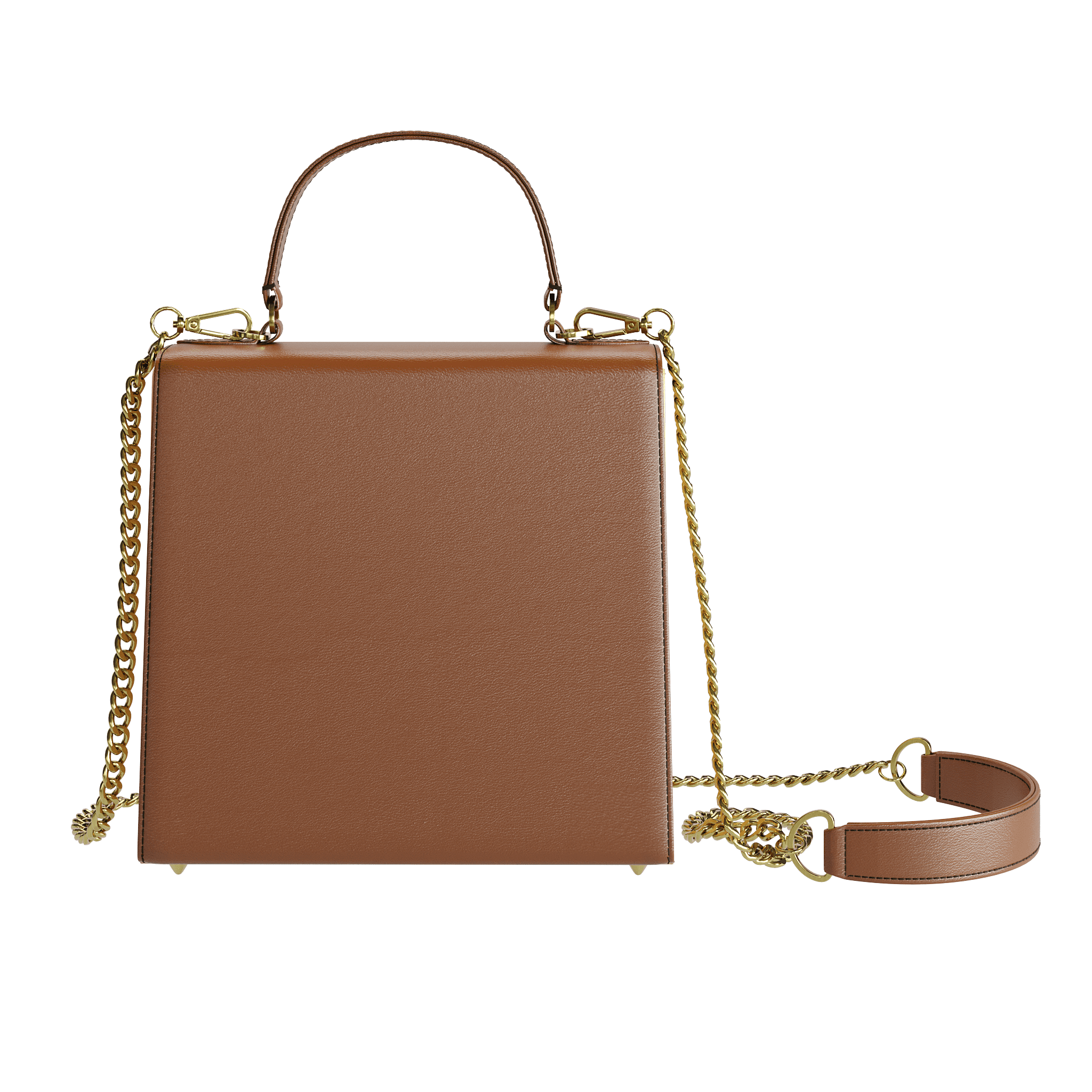 Two Toned Brown Box Bag - Zelli Handbags