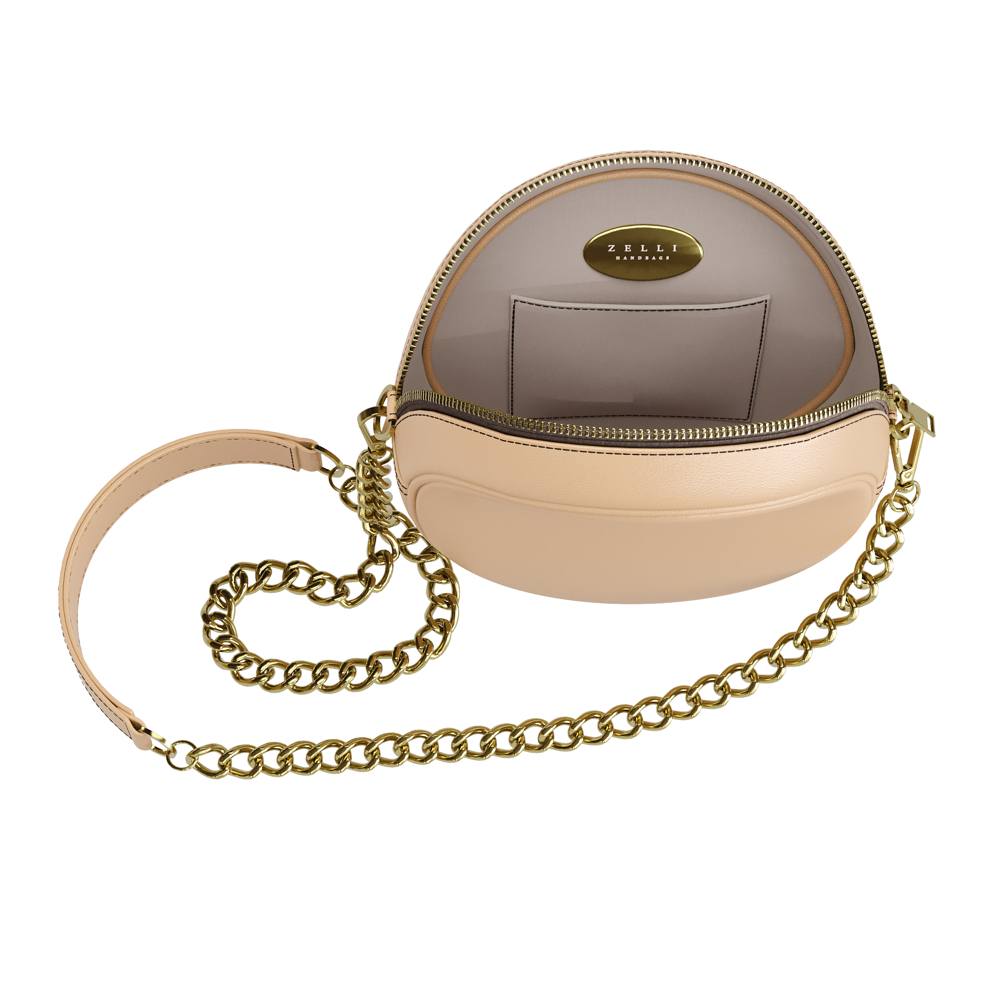 Casual Round Handbag In Patina - Zelli Handbags