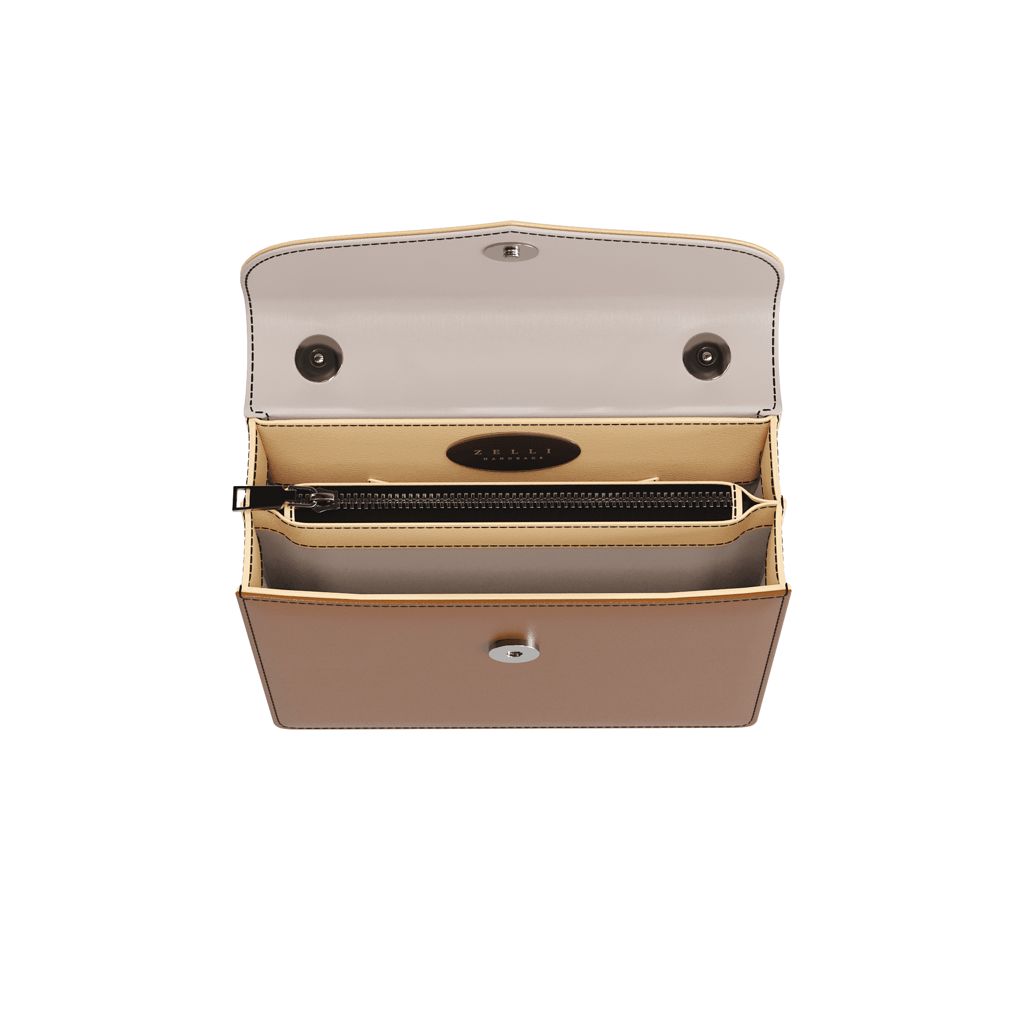 Classic Handbag In Three Tone Vachetta Leather - Zelli Handbags