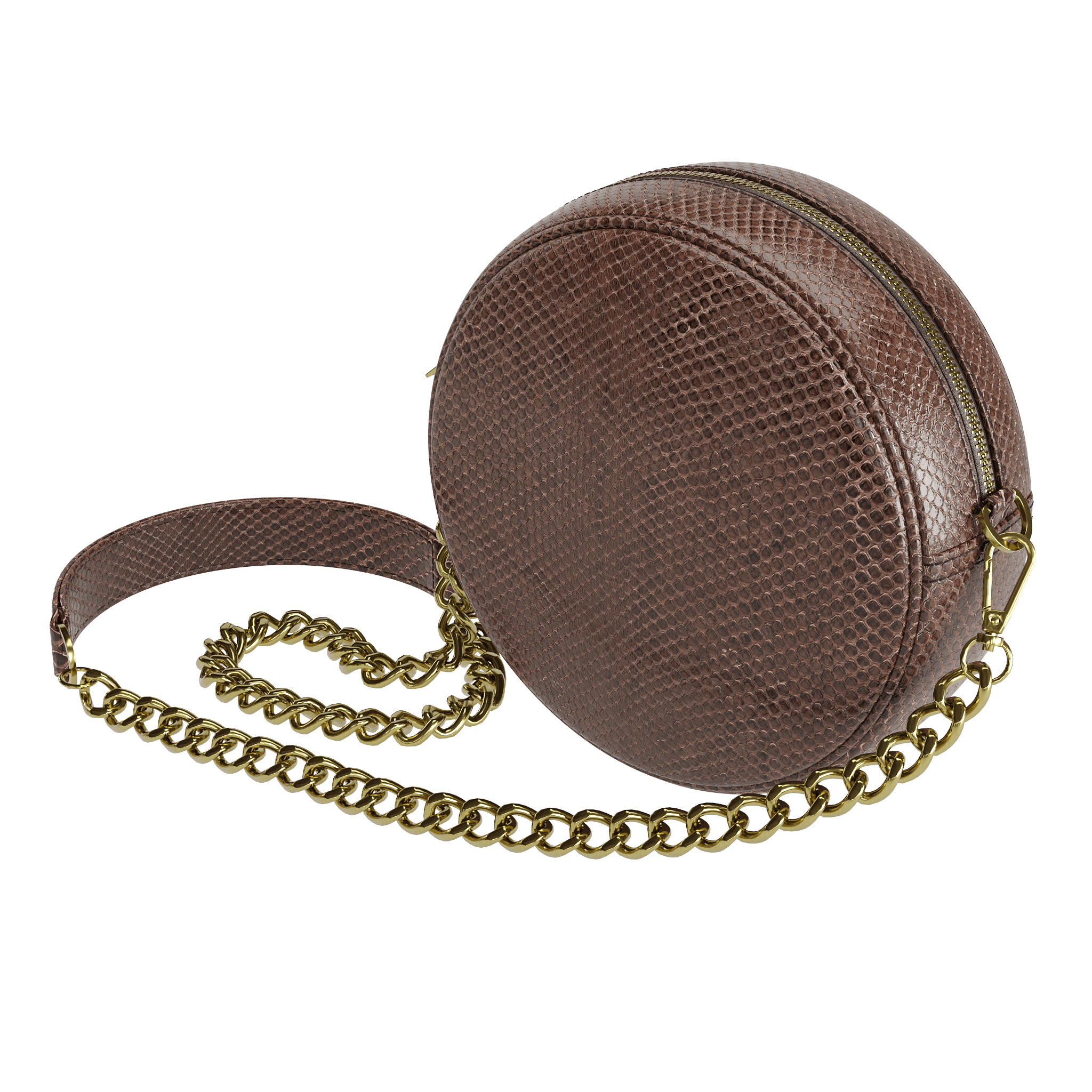 Fine Brown Scale Python Canteen Bag - Zelli Handbags