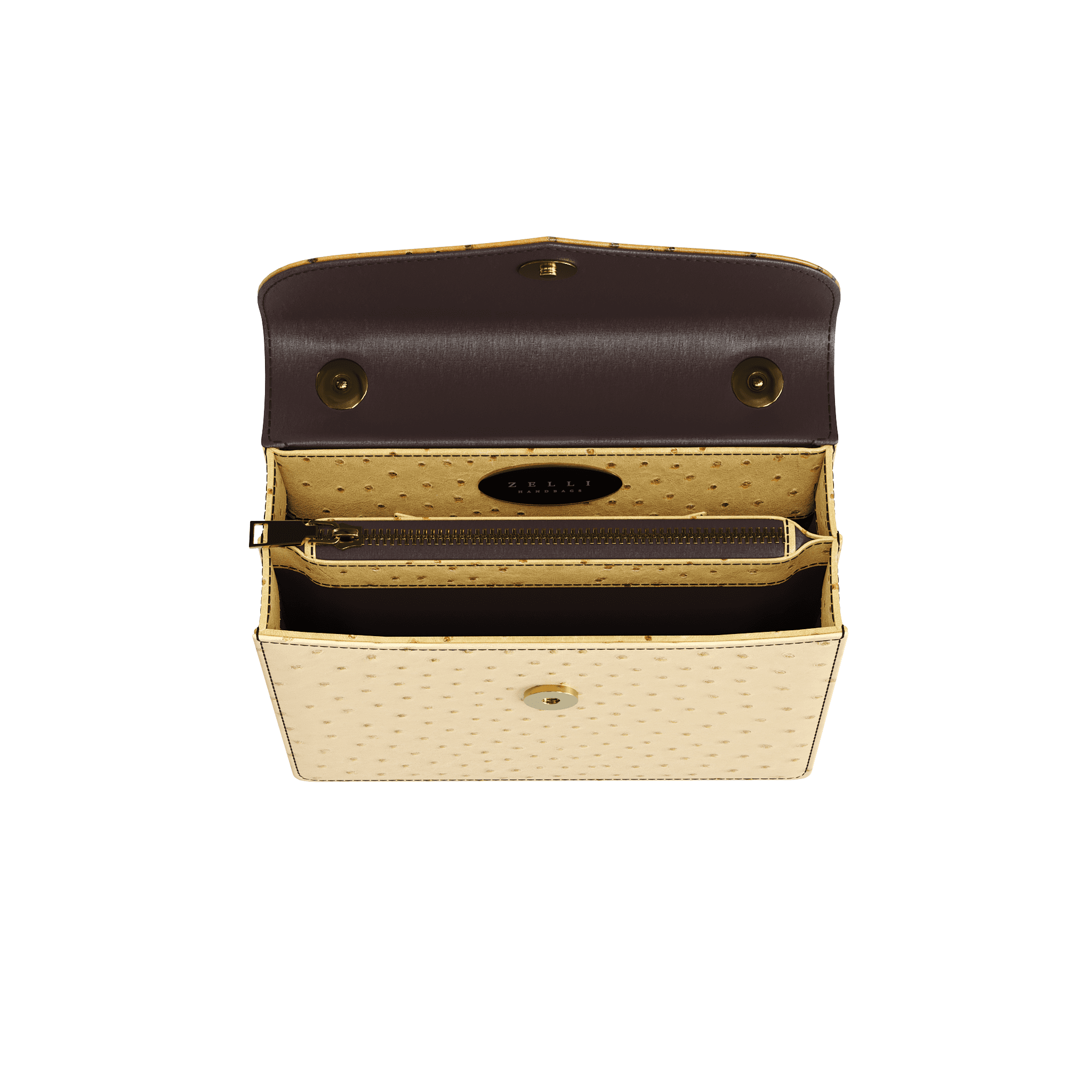 Luxury Two Tone Ostrich Handbag With Modern Style - Zelli Handbags