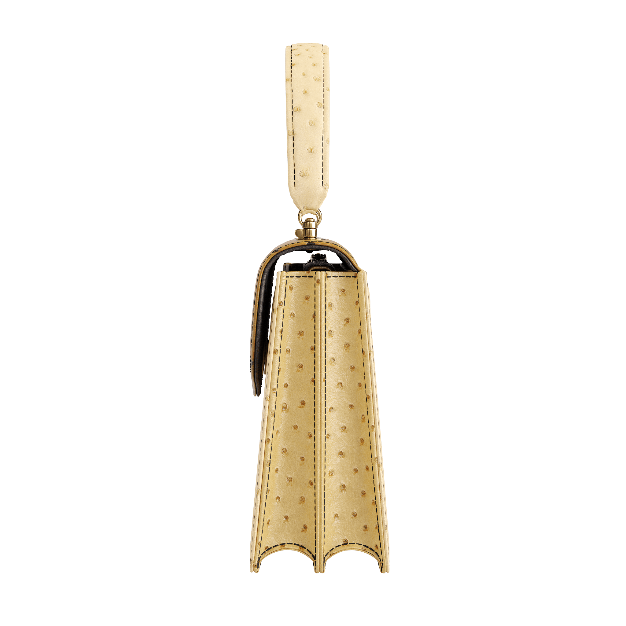 Luxury Two Tone Ostrich Handbag With Modern Style - Zelli Handbags