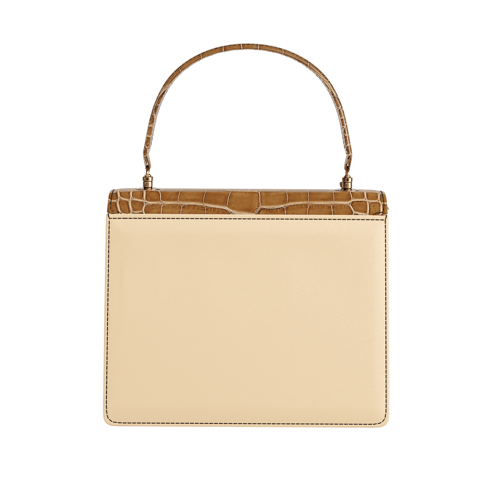Natural Vegetable Tanned Handbag With Authentic Alligator Flap - Zelli Handbags